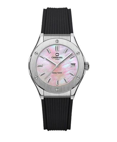 Đồng Hồ Nữ Dây Cao Su Carnival 8168L-VT-DCS Xà Cừ - Máy Quartz - Kính Sapphire - Size 34mm