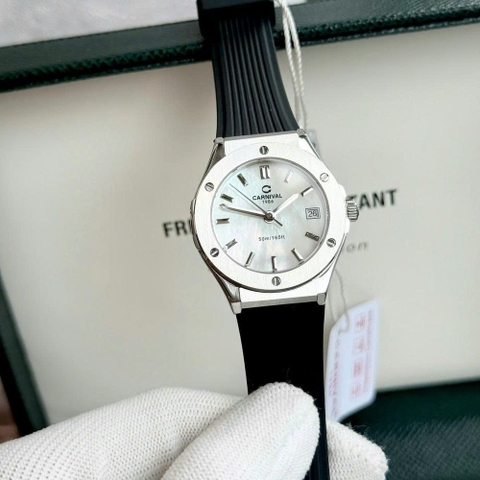 Đồng Hồ Nữ Dây Cao Su Carnival 8168L-VT-DCS-TK Xà Cừ - Máy Quartz - Kính Sapphire - Size 34mm