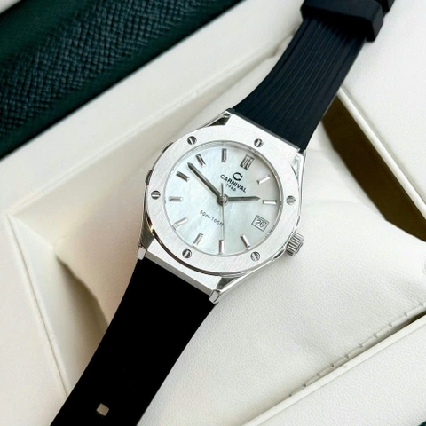 Đồng Hồ Nữ Dây Cao Su Carnival 8168L-VT-DCS Xà Cừ - Máy Quartz - Kính Sapphire - Size 34mm