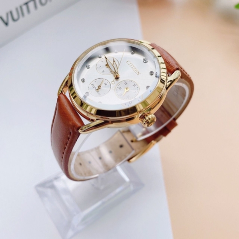 Đồng Hồ Nữ Dây Da Citizen Eco-Drive FD2052-07A - Size 38mm