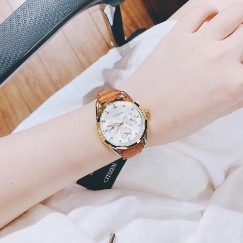 Đồng Hồ Nữ Dây Da Citizen Eco-Drive FD2052-07A - Size 38mm