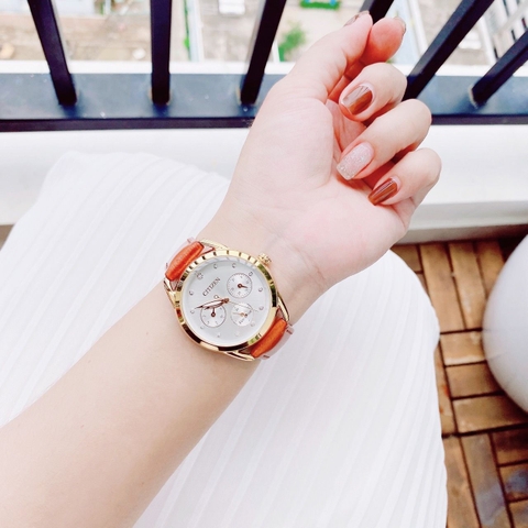 Đồng Hồ Nữ Dây Da Citizen Eco-Drive FD2052-07A - Size 38mm