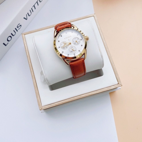Đồng Hồ Nữ Dây Da Citizen Eco-Drive FD2052-07A - Size 38mm