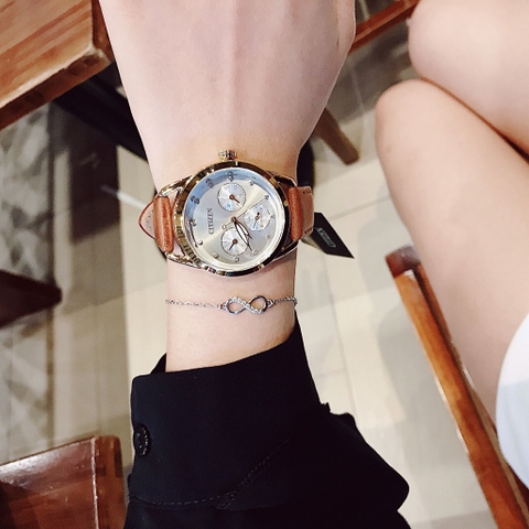 Đồng Hồ Nữ Dây Da Citizen Eco-Drive FD2052-07A - Size 38mm