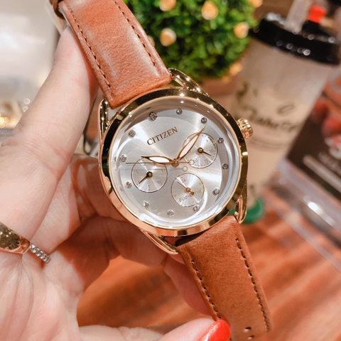 Đồng Hồ Nữ Dây Da Citizen Eco-Drive FD2052-07A - Size 38mm