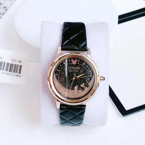 Đồng Hồ Nữ Dây Da Citizen Eco-Drive FE6098-08W Mickey Mouse - Size 35mm