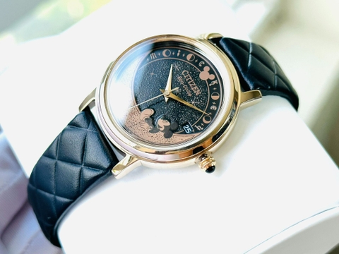 Đồng Hồ Nữ Dây Da Citizen Eco-Drive FE6098-08W Mickey Mouse - Size 35mm