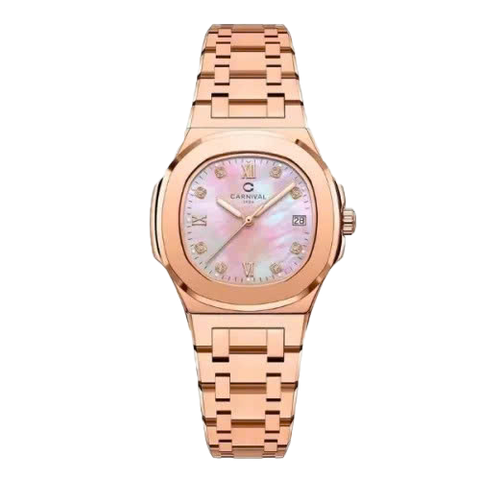 Đồng Hồ Nữ Dây Thép Carnival 8160L-VH Xà Cừ - Máy Quartz - Kính Sapphire - Size 34mm