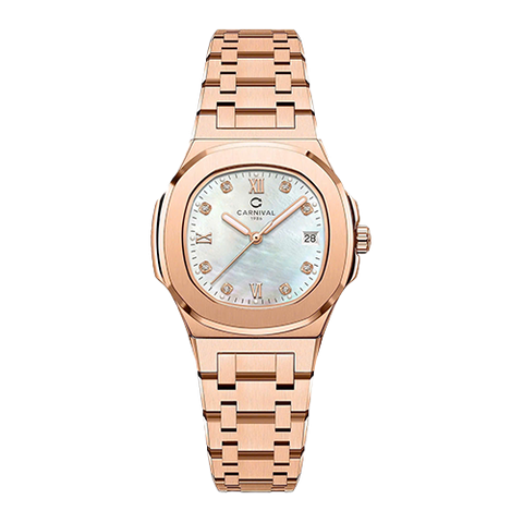 Đồng Hồ Nữ Dây Thép Carnival 8160L-VH Xà Cừ - Máy Quartz - Kính Sapphire - Size 34mm