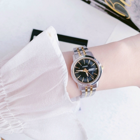 Đồng Hồ Nữ Dây Thép Citizen Quartz EQ0608-55E Demi Gold - Size 27mm