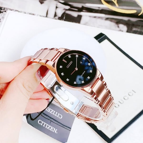 Đồng Hồ Nữ Dây Thép Citizen Eco-Drive GA1058-59Q  - Kim Cương - Size 30mm