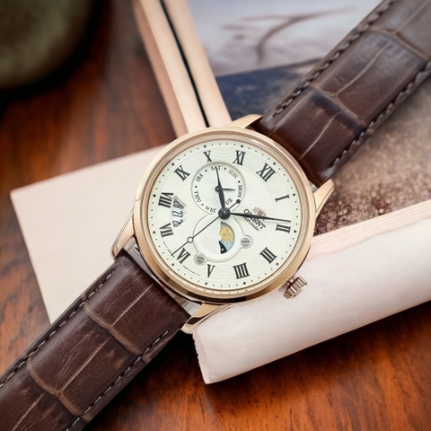 Đồng Hồ Nam Dây Da Orient Sun And Moon Gen 3 RA-AK0007S10B ( RA-AK0007S30B ) ( RA-AK0007S00C ) ( RN-AK0001S ) - Size 42.5mm