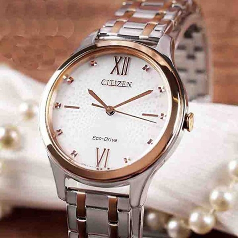 Đồng Hồ Nữ Dây Thép Citizen EM0506-77A Eco-Drive | Năng lượng ánh sáng
