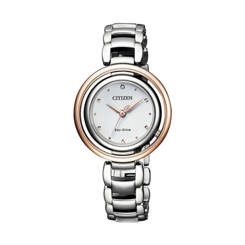 Đồng Hồ Nữ Dây Thép Citizen EM0668-83A Eco-Drive | Kính Sapphire | Năng lượng ánh sáng