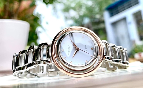 Đồng Hồ Nữ Dây Thép Citizen EM0668-83A Eco-Drive | Kính Sapphire | Năng lượng ánh sáng