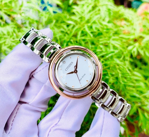 Đồng Hồ Nữ Dây Thép Citizen EM0668-83A Eco-Drive | Kính Sapphire | Năng lượng ánh sáng