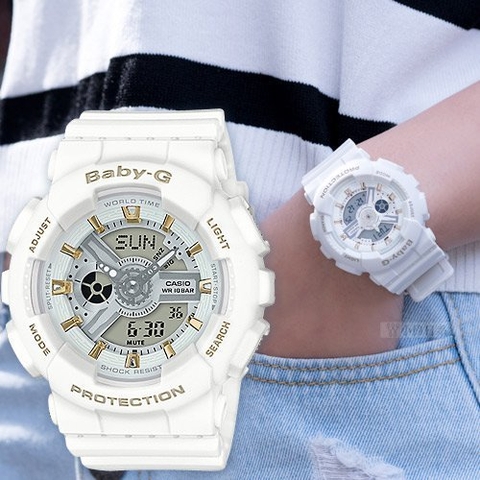 BABY-G BA-110GA-7A1 WHITE GOLD