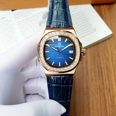 Đồng Hồ Nam Dây Da Carnival Nautilus G8108.304.425 Automatic - Kính Sapphire - Size 41mm - Carnival 8108G-VH-MXANH