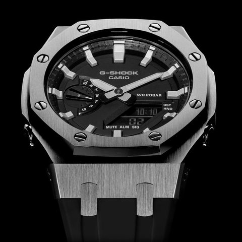 G-SHOCK GA-2100-1A AP CUSTOM SILVER x BLACK ROYAL OAK