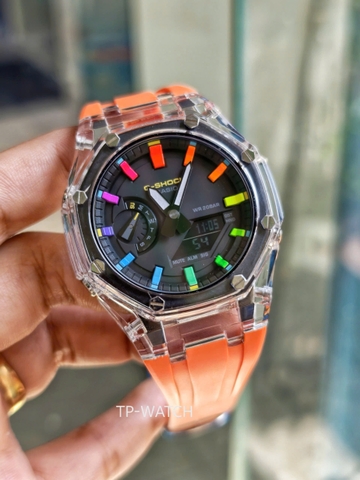 G-SHOCK GA-2100FR-3A AP CUSTOM SKELETON ORANGE x RAINBOW ROYAL OAK (SPECIAL)