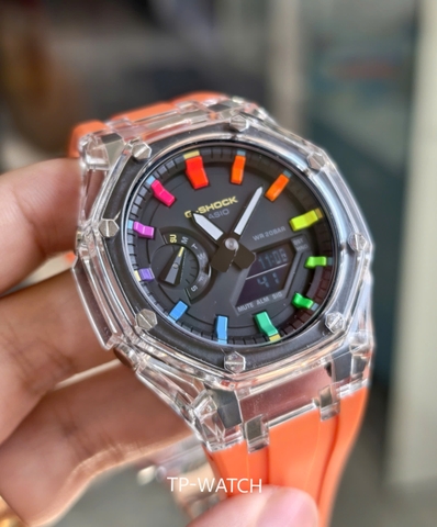 G-SHOCK GA-2100FR-3A AP CUSTOM SKELETON ORANGE x RAINBOW ROYAL OAK (SPECIAL)