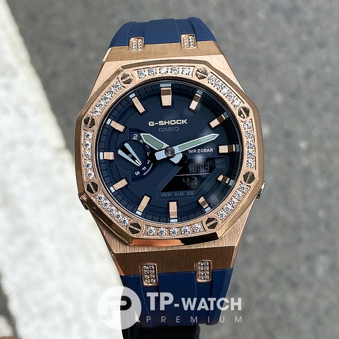 G-SHOCK GA-2110ET-2A AP CUSTOM ROSE GOLD DIAMOND x NAVY ROYAL OAK (SPECIAL)