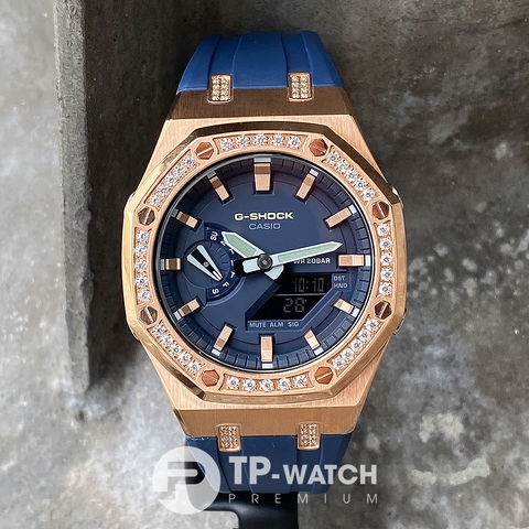 G-SHOCK GA-2110ET-2A AP CUSTOM ROSE GOLD DIAMOND x NAVY ROYAL OAK (SPECIAL)