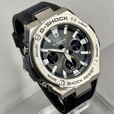 G-Shock GST-S130C-1ADR Vỏ Thép | Dây Vải | GST-S130C-1A Pin Năng Lượng Mặt Trời