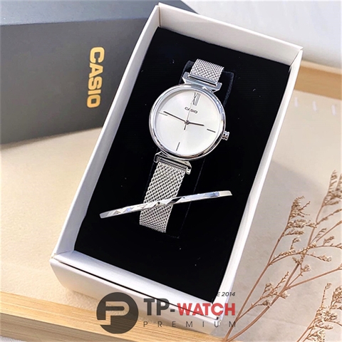Casio LTP-2023VM-7CDR Tặng Vòng Tay Cuff | LTP-2023VM-7C Dây Thép Lưới