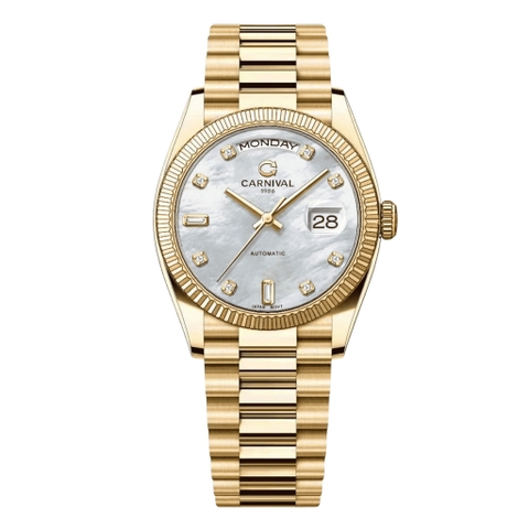 Đồng hồ nam Dây Thép Carnival 8239G-VV-TK Automatic - Kính Sapphire - Size 38mm - Chống nước 50m
