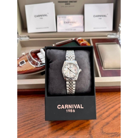 Đồng hồ nữ dây thép Carnival 8250L-VT-TK size 30mm - Kính Sapphire - Chống nước 30m