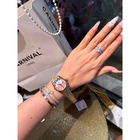 Đồng hồ nữ dây thép Carnival 8250L-CH-HK Quartz - Size 30mm - Kính Sapphire - Chống nước 30m