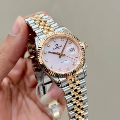 Đồng hồ nữ dây thép Carnival 8250L-CH-HK Quartz - Size 30mm - Kính Sapphire - Chống nước 30m