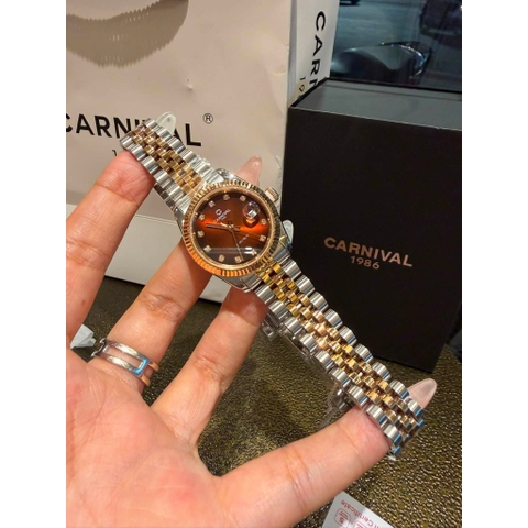 Đồng hồ nữ dây thép Carnival 8250L-CH-N Quartz - Size 30mm - Kính Sapphire - Chống nước 30m