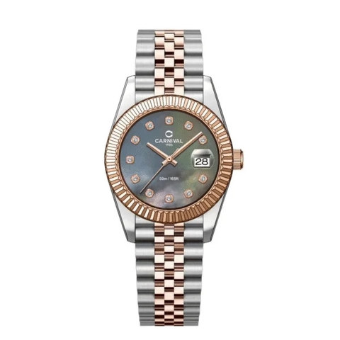 Đồng hồ nữ dây thép Carnival 8250L-CH-DK Quartz - Size 30mm - Kính Sapphire - Chống nước 30m