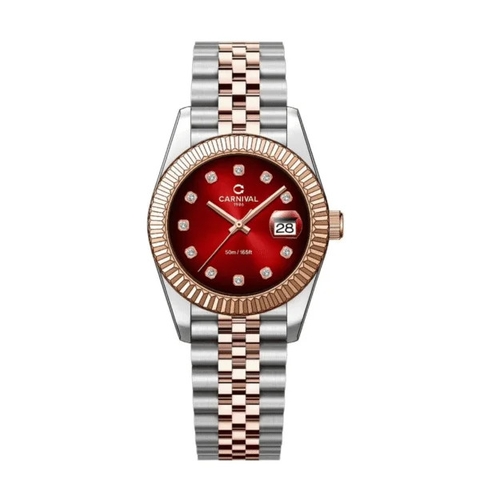 Đồng hồ nữ dây thép Carnival 8250L-CH-DO Quartz - Size 30mm - Kính Sapphire - Chống nước 30m