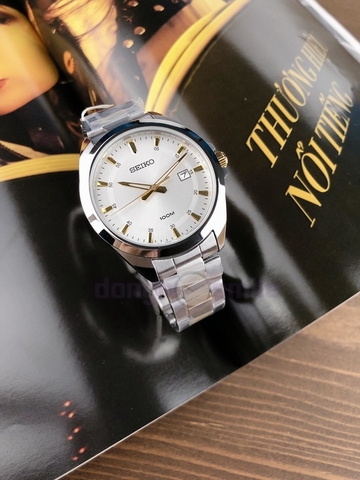 Đồng Hồ Nam Dây Thép SEIKO Quartz SUR211P1 | Kính Hardlex