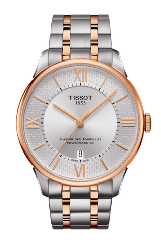 Đồng Hồ Nam Dây Thép Tissot Chemin Des Tourelles Powermatic 80 GMT T099.407.22.038.01