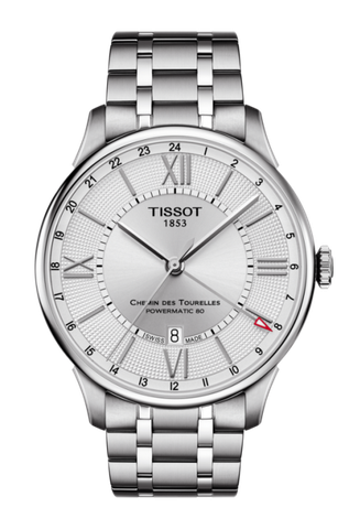 Đồng Hồ Nam Dây Thép Tissot Chemin Des Tourelles Powermatic 80 GMT T099.429.11.038.00