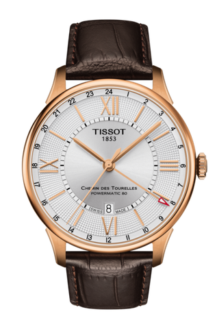 Đồng Hồ Nam Dây Da Tissot Chemin Des Tourelles Powermatic 80 GMT T099.429.36.038.00