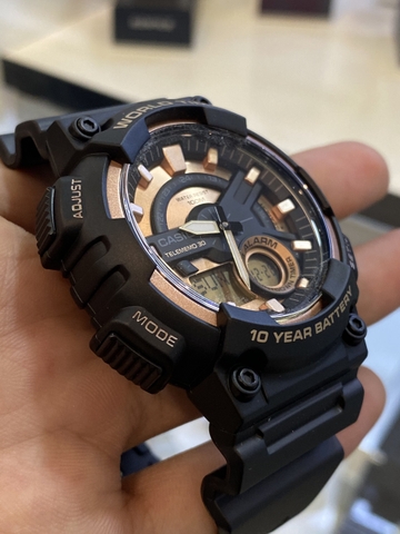 Casio Worldtime AEQ-110W-1A3 Pin 10 năm - Chống nước 100m bơi lội - Giờ thế giới