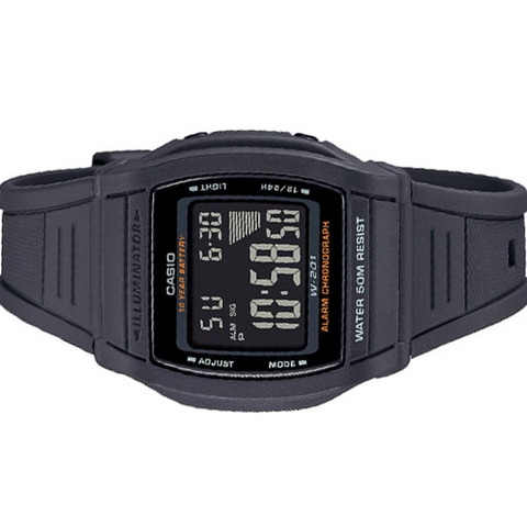 CASIO W-201-1BVDF Pin 10 Năm | W-201-1B
