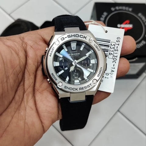 G-Shock GST-S130C-1ADR Vỏ Thép | Dây Vải | GST-S130C-1A Pin Năng Lượng Mặt Trời