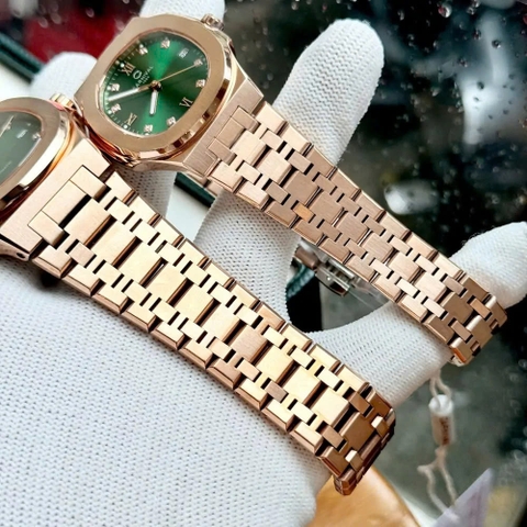 Đồng Hồ Cặp Đôi Dây Thép Carnival 8160-VH-XL Green Rose Gold