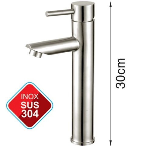 VÒI LAVABO NÓNG LẠNH INOX 304 CAO CẤP MẪU TRÒN 30CM