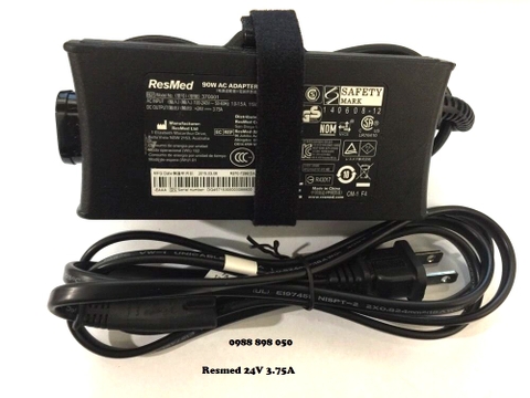 Adapter Original ResMed 370001 24V 3.75A 90W For Máy Tạo Độ Âm Tổng Hợp Khi Ngủ Thở CPAP Mới Nhất Của Hãng RESMED CPAP AIRSENSE 10RESMED AIR CURVE S10RESMED AIR SENSE S10RESMED AIRSENCE S10 Connector Size 7.4mm x 5.0mm