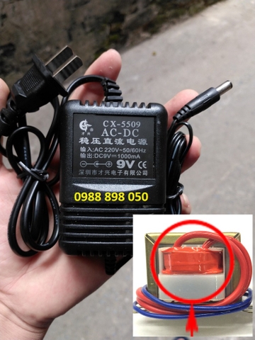 adaptor nguồn biến áp 1 chiều dc 9v 1a loại tốt