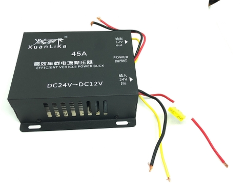Thiết bị bộ đổi điện 24v sang 12v 45a trên oto loại tốt có quạt tản nhiệt