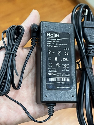 ADAPTER NGUỒN HAIER HR-13M 12V 2A CHÂN CẮM 3.5MM (chính hãng bảo hành 12 tháng 1 đổi 1)