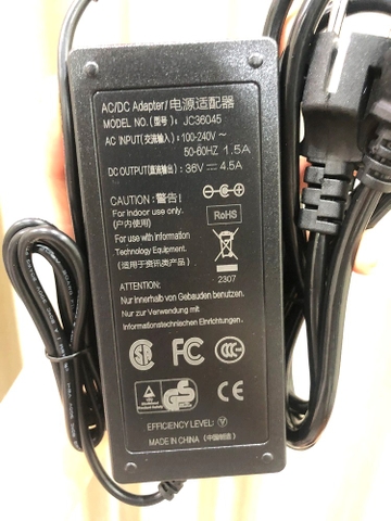 bộ adapter nguồn 36v 4.5a cao cấp chân cắm 5.5mm (dailyphukien192 bảo hành 12 tháng)